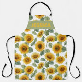 Name Aquarell Sonnenblume Florales Muster Custom Schürze (Vorderseite)