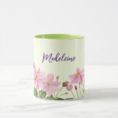 Name Aquarellfarbe Rosa Japanische AnemonIllustrat Tasse (Zentrum)
