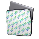 Name Arthur in grün und blau, Laptopschutzhülle (Vorderseite Links)