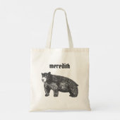 Name Artistic Rustic Black Bear Tote Bag Tragetasche (Rückseite)