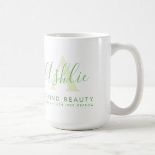 Name Ashlie Bedeutung und Monogramm Ein grüner Te Kaffeetasse