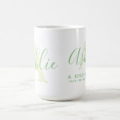 Name Ashlie Bedeutung und Monogramm Ein grüner Tex Kaffeetasse (Mittel)