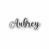 Name Aubrey - Handgeschriebene Kalligrafie Aufkleber (Vorderseite)