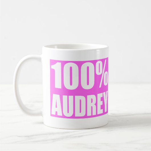 Name Audrey 100 Prozent Kaffeetasse (Links)