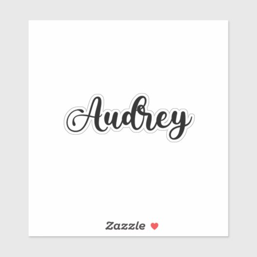 Name Audrey - Handgeschriebene Kalligrafie Aufkleber (Blatt)