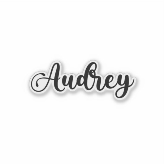 Name Audrey - Handgeschriebene Kalligrafie Aufkleber (Vorderseite)