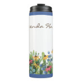 Name auf Aquarellfarben Wildblumen Sommer 12 oz Thermosbecher (Vorderseite)