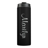 Name auf Basis-Schwarz-Matching-Design 12oz Thermosbecher (Vorderseite)