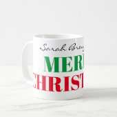 Name auf Big Merry Christmas 11oz Classic Kaffeetasse (Vorderseite Links)