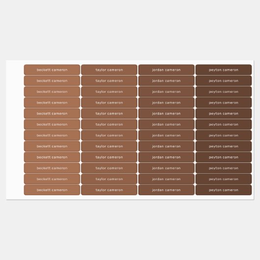 Name auf Braunen Adhesive Etiketten (Blatt)