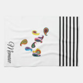 Name auf Colorful Quiled Paisleys Küchentuch (Horizontal)