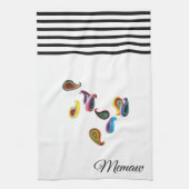 Name auf Colorful Quiled Paisleys Küchentuch (Vertikal)