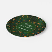 Name auf Crescent Moons & Stars Bokeh Muster 7-in Pappteller (Schrägansicht)