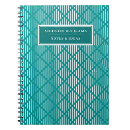 Name auf dem einzigartigen Aquamarinen Muster des Notizblock