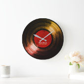 Name auf einer Vinylaufzeichnung Große Wanduhr (Zuhause)