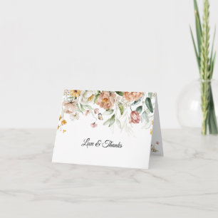 Name auf Elegant Fine Art Floral Drop Dankeskarte