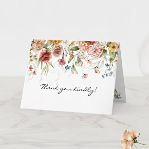 Name auf Elegant Fine Art Floral Drop Dankeskarte