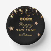 Name auf eleganten, glücklichen 7-Jahres-Papierbox Pappteller (Vorderseite)