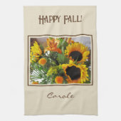 Name auf Farbige große Sonnenblumen Print 16x24 Geschirrtuch (Vertikal)