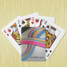 Name auf farbiges Quillpapier-Design Spielkarten