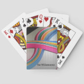 Name auf farbiges Quillpapier-Design Spielkarten (Rückseite)