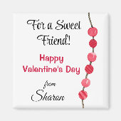 Name auf "Happy Valentine's Day 2-in Square" Magnet (Vorne)