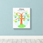 Name auf Herz-Familie Tree Personalisierte Leinwan Leinwanddruck (Insitu (Holzboden))