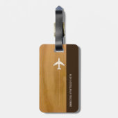 Name auf Holzkörner aussehen / Flugreise Gepäckanhänger (Rückseite vertikal)