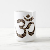 Name auf Leopard Print Om Symbol 15oz Kaffeemaschi Kaffeetasse (Mittel)