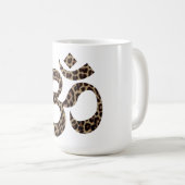 Name auf Leopard Print Om Symbol 15oz Kaffeemaschi Kaffeetasse (VorderseiteRechts)