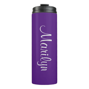 Name auf Lila Matching Design 12oz Thermosbecher