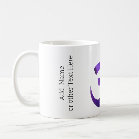 Name auf Lila Space Om Symbol 11oz Kaffeemaschine  Kaffeetasse (Links)