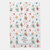 Name auf Niedlichen Snowman-Süßigkeiten Küchentüch Geschirrtuch (Vertikal)