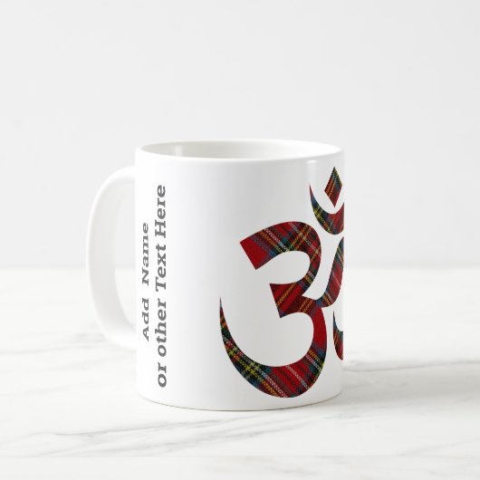 Name auf Om Symbol 11oz Kaffeemaschine Tasse (Vorderseite Links)