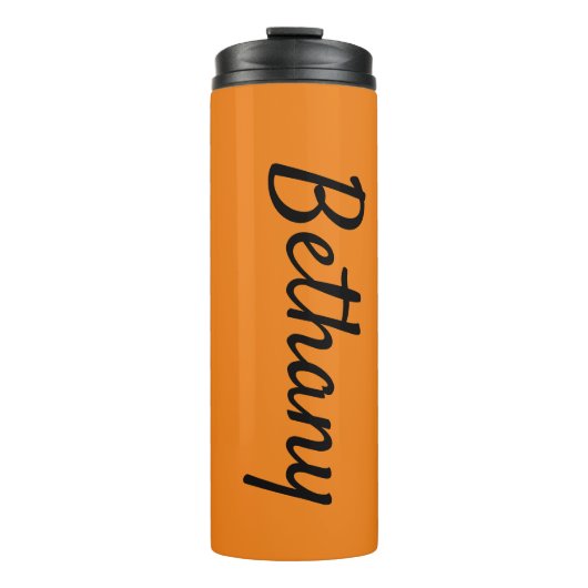 Name auf Orange Matching Design 12oz Thermosbecher (Vorderseite)