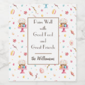 Name auf Pastel-Ostermuster-Set 6 Weinetikett (Einzelnes Label)