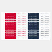 Name auf Red White Blue Adheproof Etiketten (Blatt)