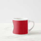 Name auf Red & White Swiss Dots 6oz Espressotasse (Rechts)