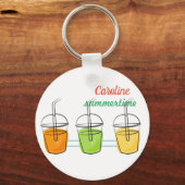 Name auf Summertime 2" runde Aluminium Schlüsselanhänger (Vorderseite)