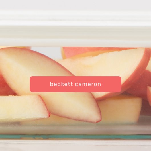 Name auf Tomato Red Adhesive Etiketten (Befestigt)