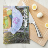 Name auf wunderschön farbig, Herbst dankbar 16x24 Geschirrtuch (Viertel Falte)