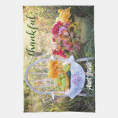 Name auf wunderschön farbig, Herbst dankbar 16x24 Geschirrtuch (Vertikal)