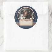 Name-Aufkleber für das Retro-Space-Pilotprogramm Runder Aufkleber (Tasche)