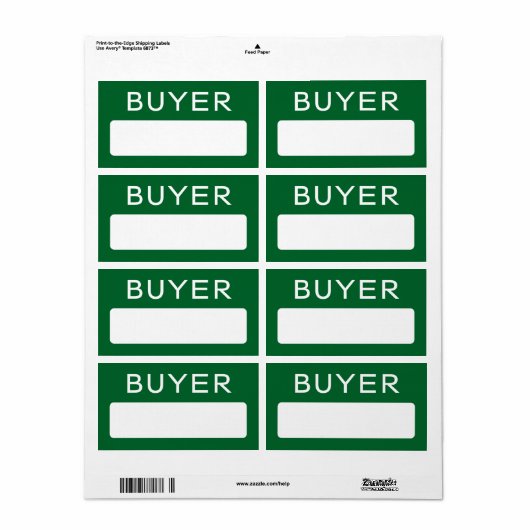 Name-Aufkleber für den Verkäufer des Käufers Messe (Vorne)