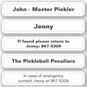 Name Aufkleber für die Spitze des Paddels in Pickl (Vorderseite)