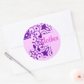 Name-Aufkleber für Mutter-Designer Runder Aufkleber (Umschlag)