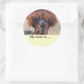 Name-Aufkleber hinzufügen Runder Aufkleber (Tasche)