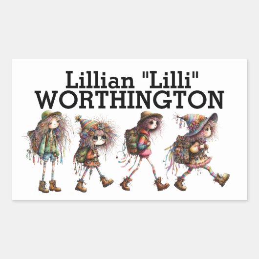 NAME-Aufkleber Rechteckiger Aufkleber (Vorderseite)