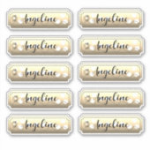 Name Aufkleber Set Gold Blume (Vorderseite)