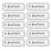 Name Aufkleber Set Silver Blume (Vorderseite)